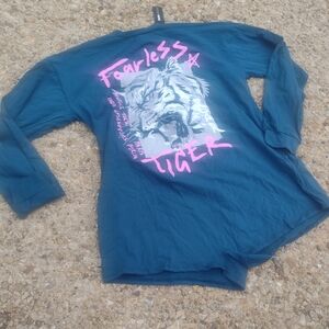 Fashion Nova Teal Fearless Tiger Romper